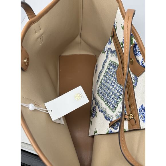 Tory Burch large Kerrigton tote TERRACE DITSY FLORAL CLOUD - Picture 4 of 5